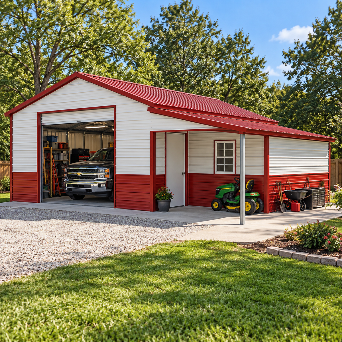 30' x 20' x 8'/6' Garage Storage Combo