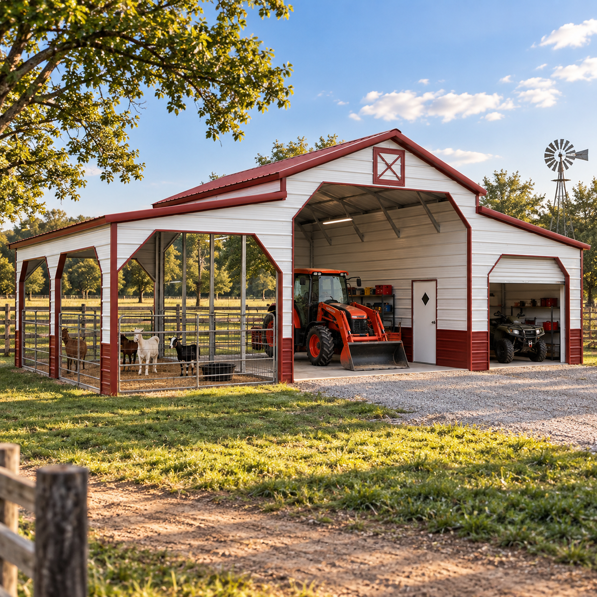 42 x 25 x 12'/9' Step Down Ag Barn
