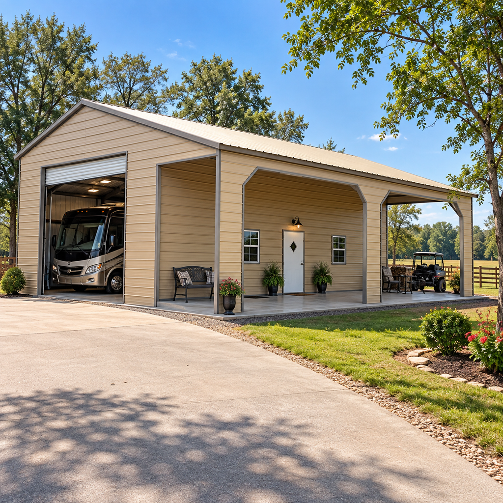 36'x30'x13'/10' RV Shop with Lean-to