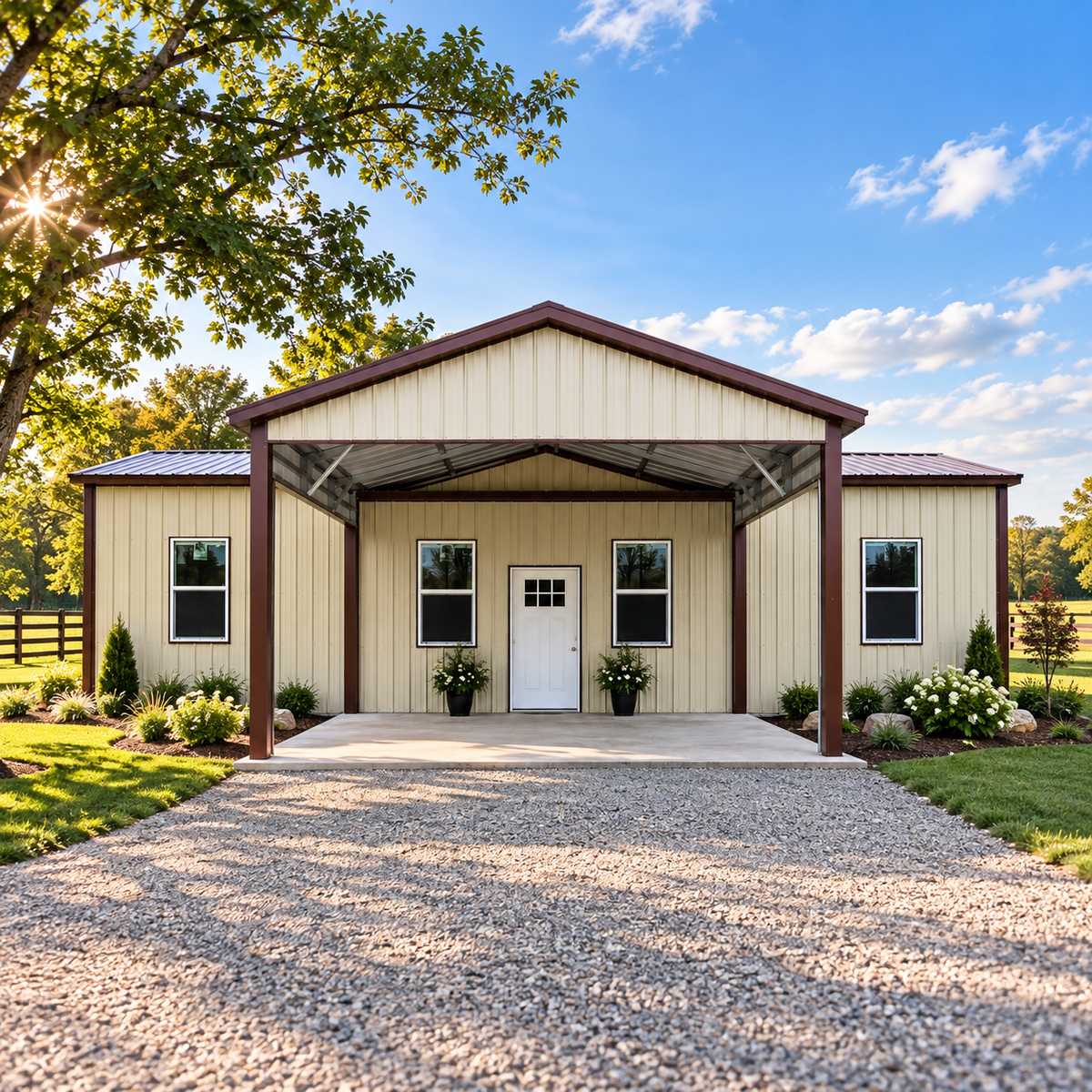 30' x 50' x 10' All Vertical Barndominium, Guest Cottage