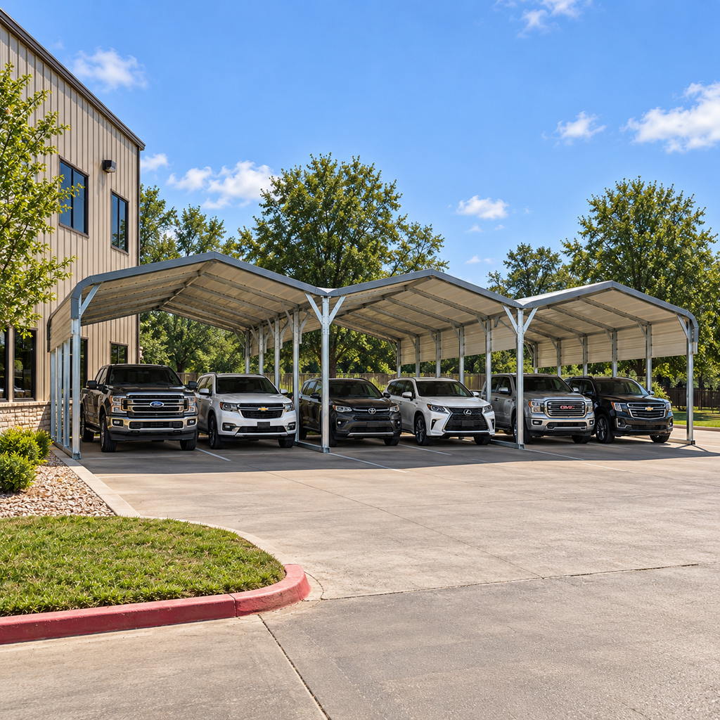 54' x 20' x 8 Triple Wide Regular Roof Carport