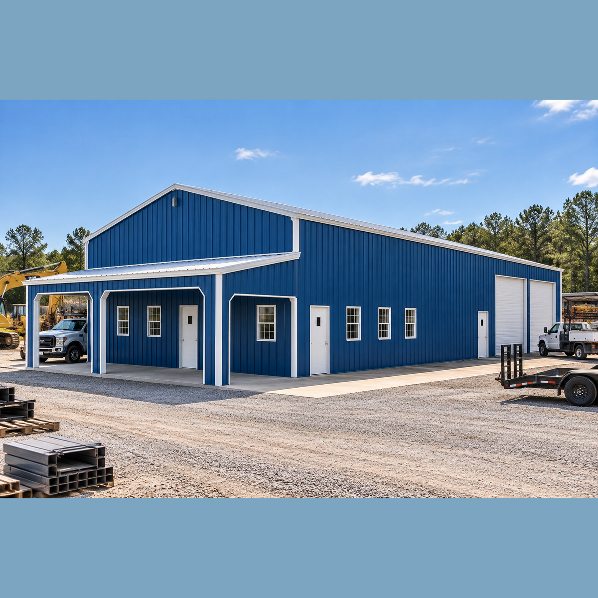 40' x 80' x 16' Barndominium Shell, Commercial Gar