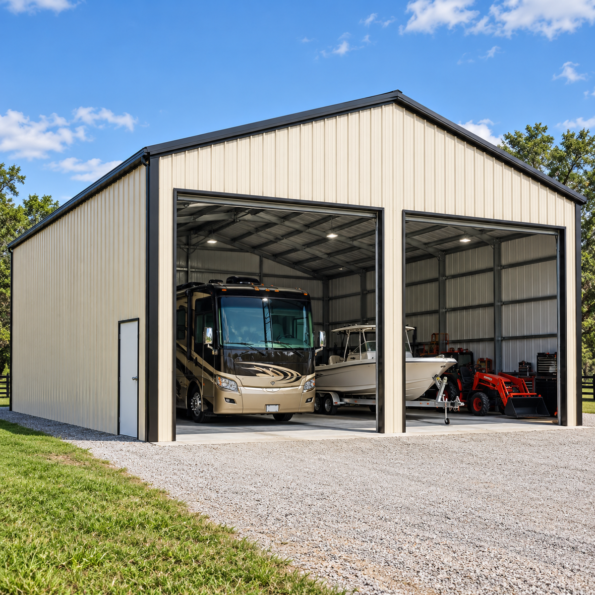 32'x40'x16' Double RV Garage Equipment Garage