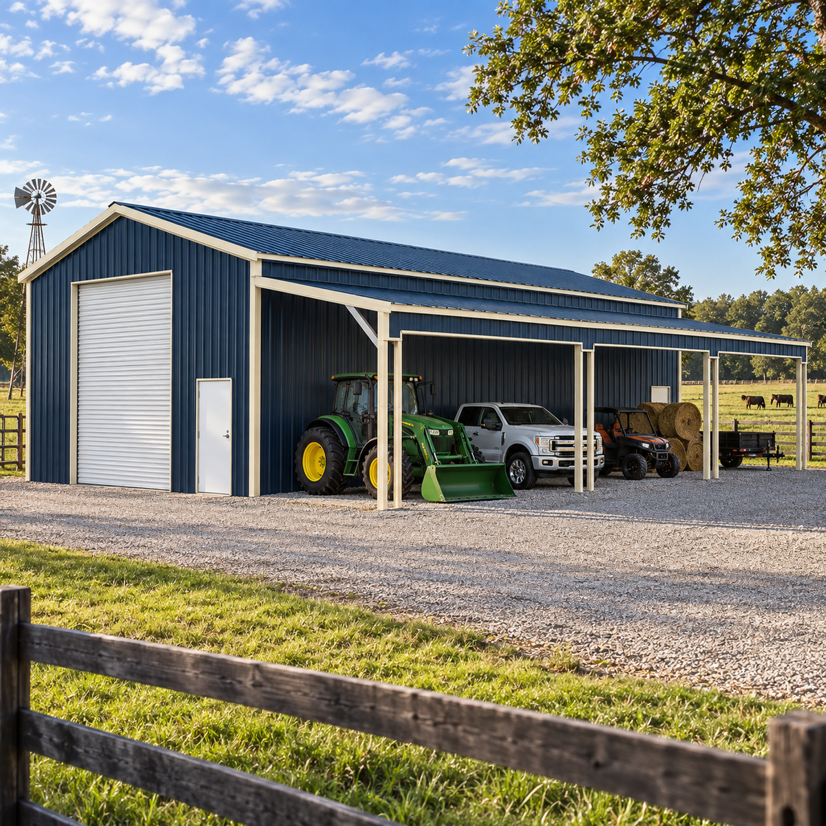 30' x 50' x 12' Plus 12' x 50' x 11' Lean-To Upgraded