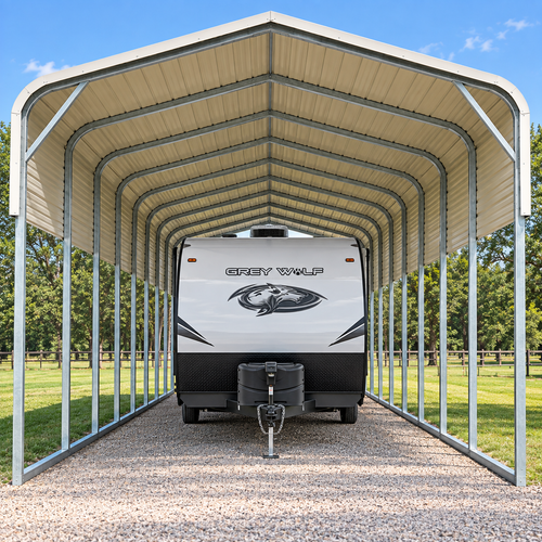 18' x 35' x 12' Regular Roof RV Cover without End Gables
