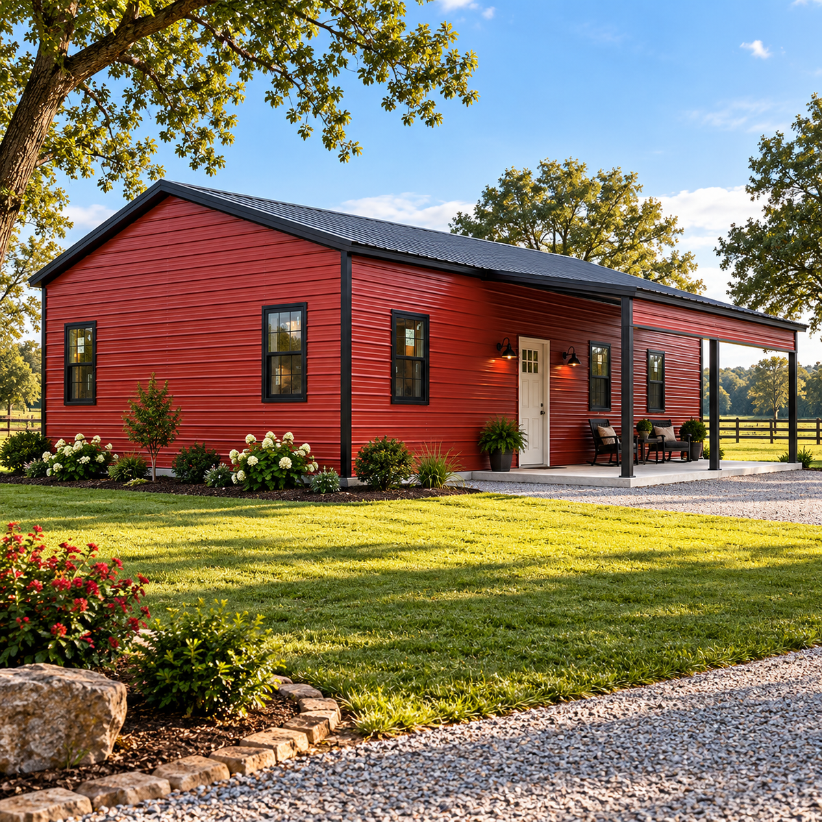 30' x 60' x 10' Steel Barndo Cabin Shell