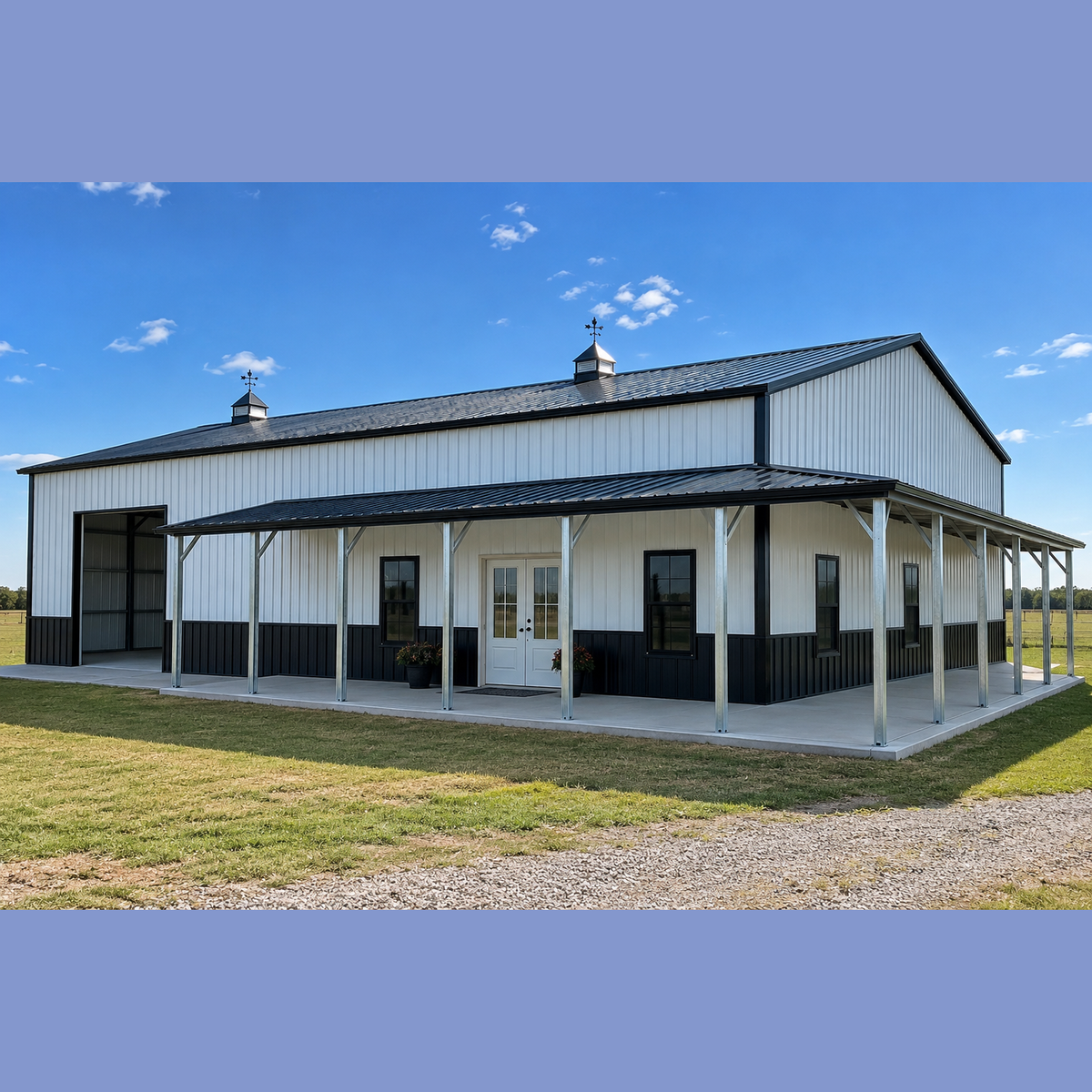 30' x 80' x 14' Barndominium with Side & Front Wra