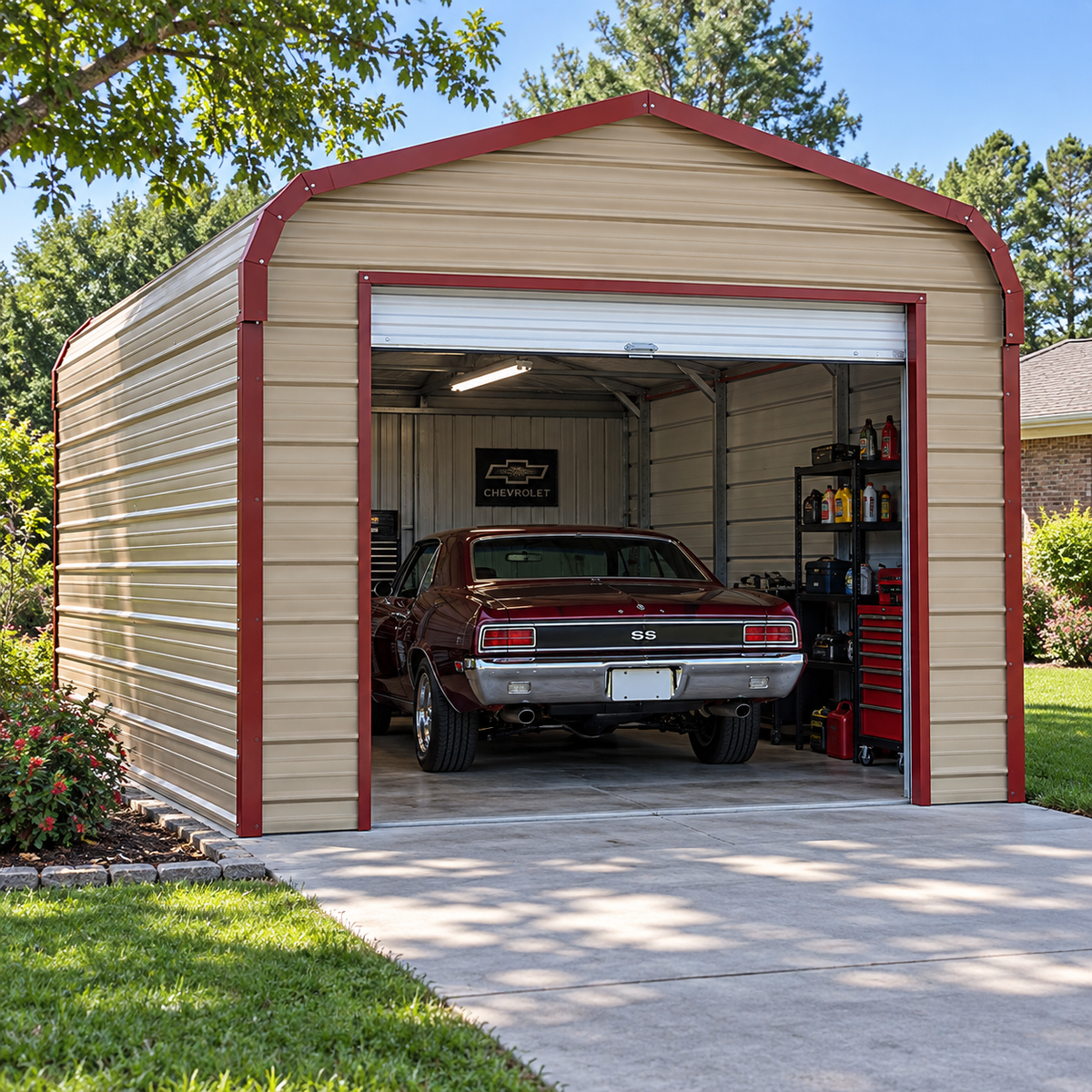 12' x 21' x 8' Regular Roof One Car Garage / Shop