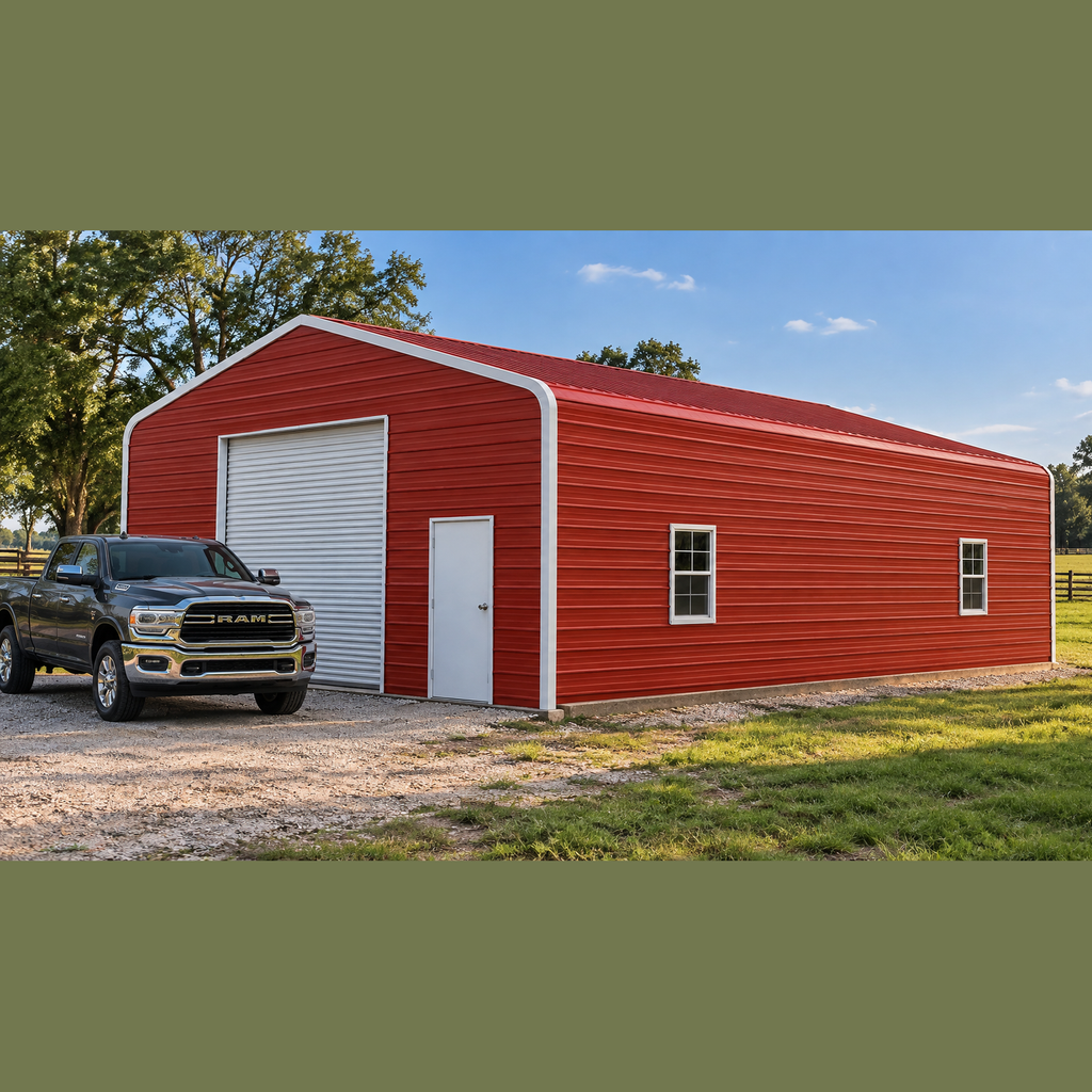 30' x 35' x 10' Regular Roof Barn Garage Workshop