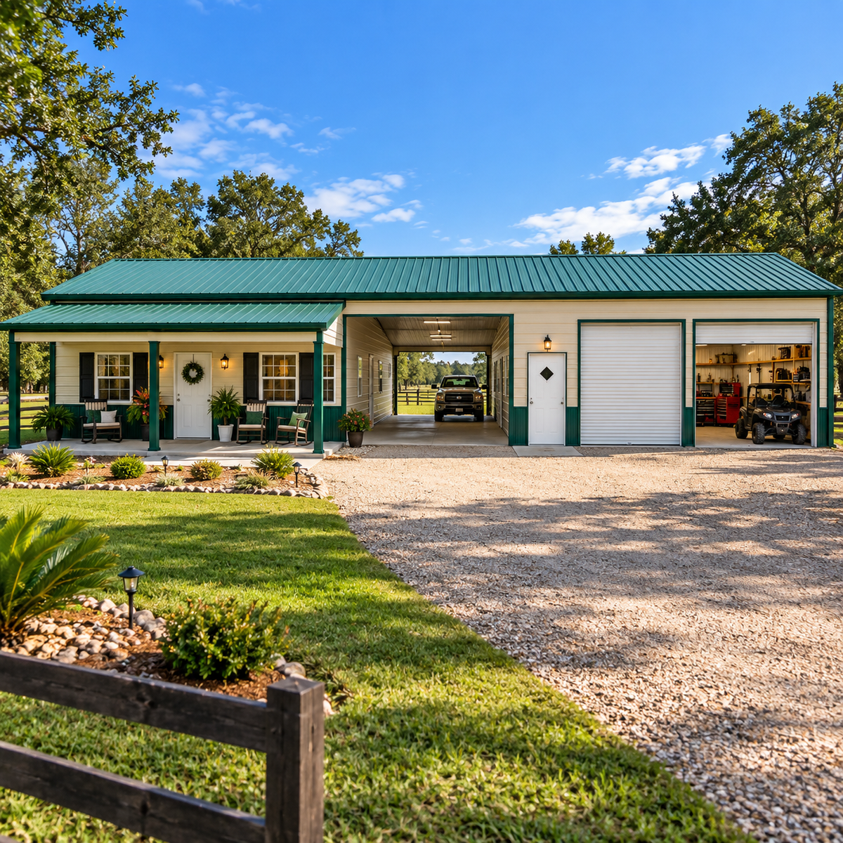 64' x 90' x 10'/8' Residential Barndo Shell Metal
