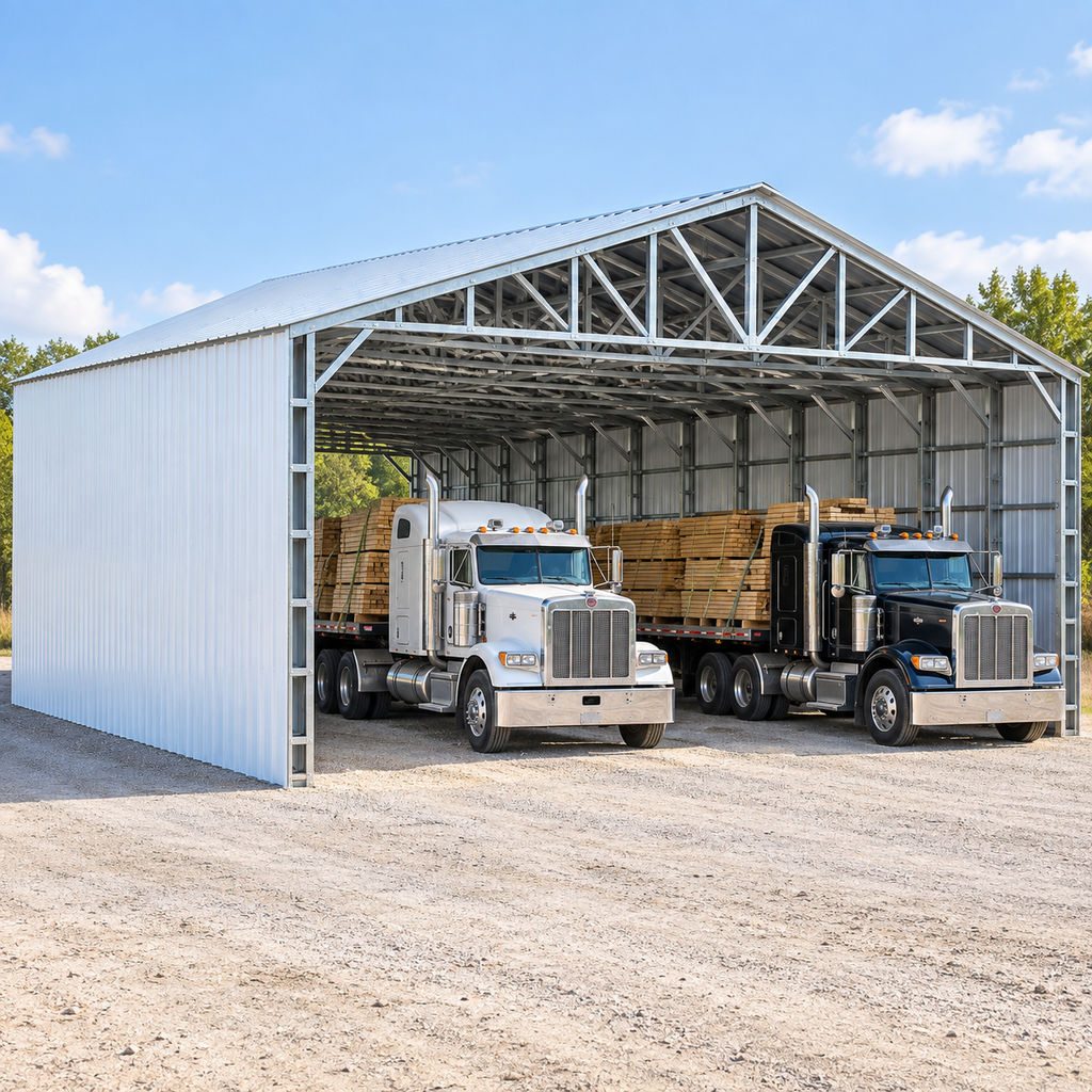 50 x 65 x 16 Commercial Carport / Truckport Cover