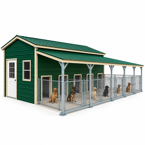 12'x25'x8' Five 5' Bay Dog Kennel