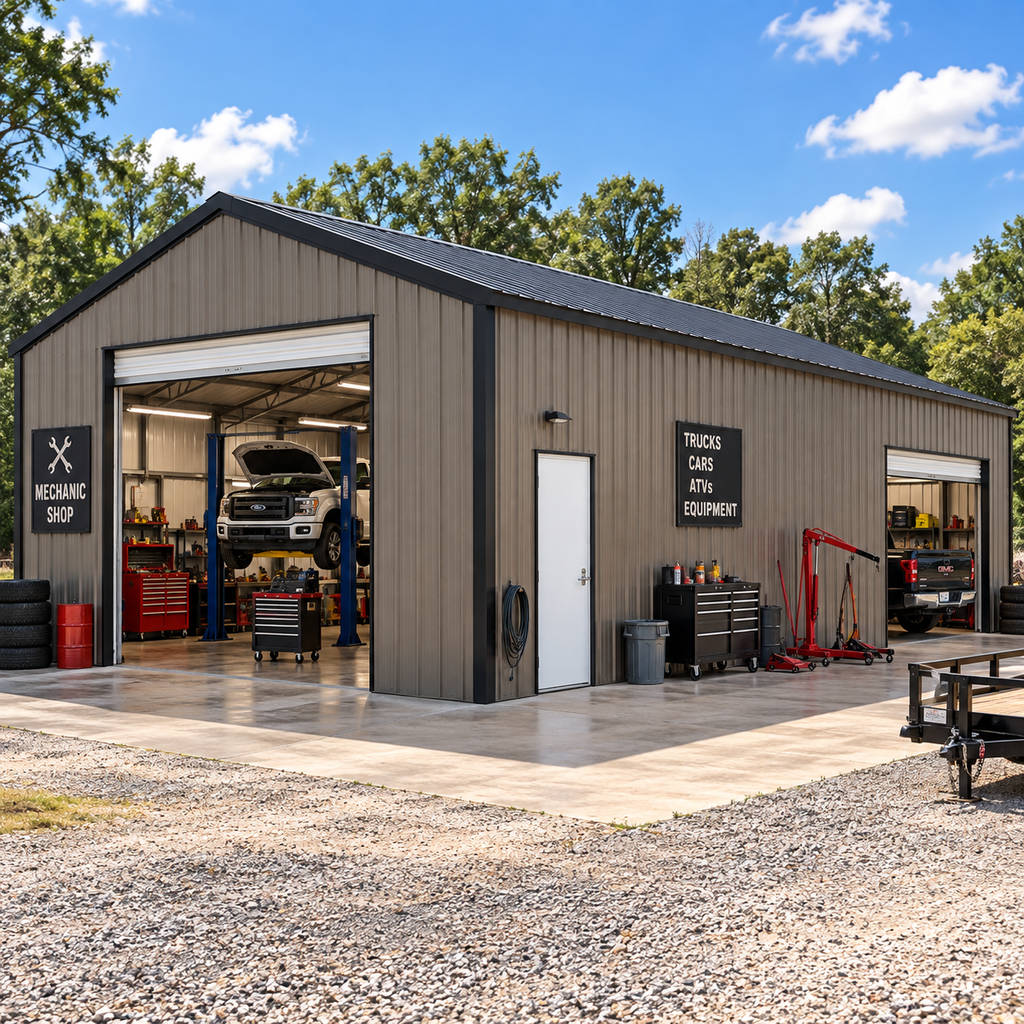 30 x 50 x 12 All-Vertical Metal Barn Garage Workshop