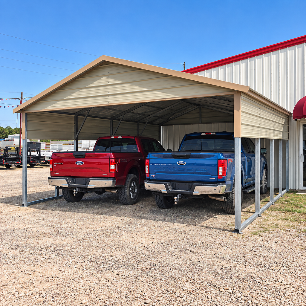 20' x 20' x 8' A-Frame Style 2 Car Carport