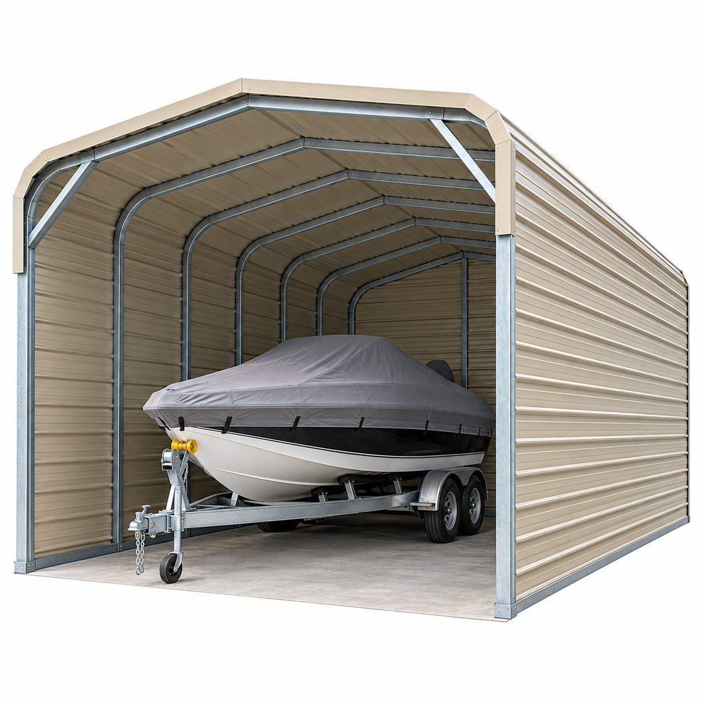 20' x 30' x 9' Three-sided Carport, Boat or Equipment Shed